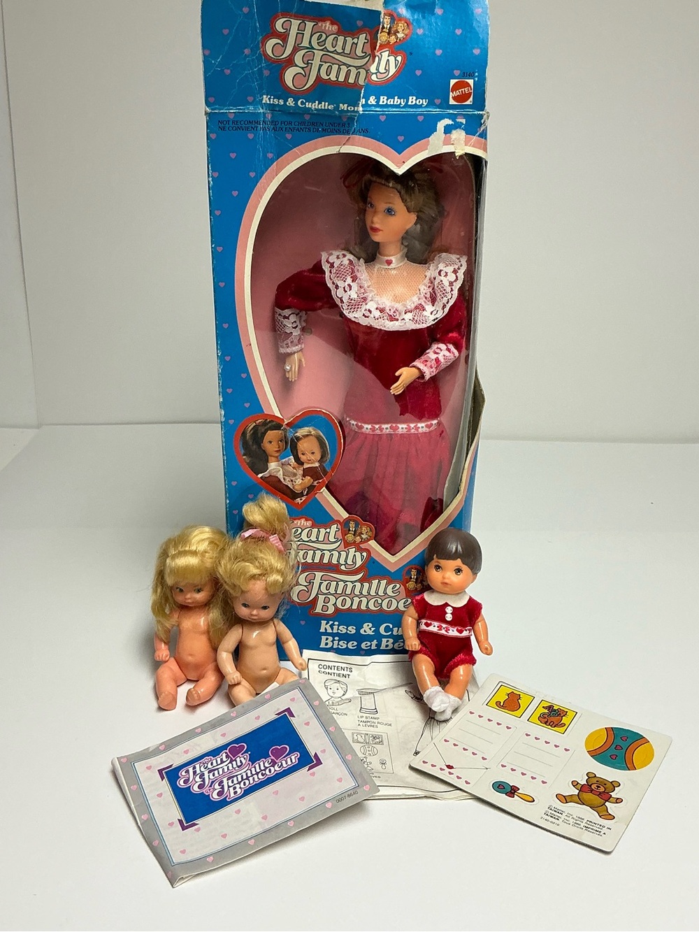 Barbie Heart Family Kiss and Cuddle Mom Incomplete Open Box and 3 Babies READ